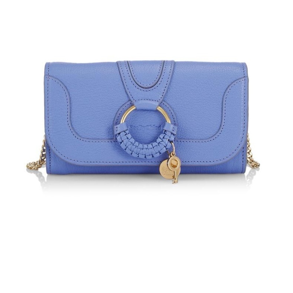 RARE See by ChloƩ Hana WOC Persian Blue Leather Chain Wallet NWT Sold Out